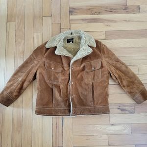 VINTAGE Men's Large Shearling Suede Coat Excellent Condition